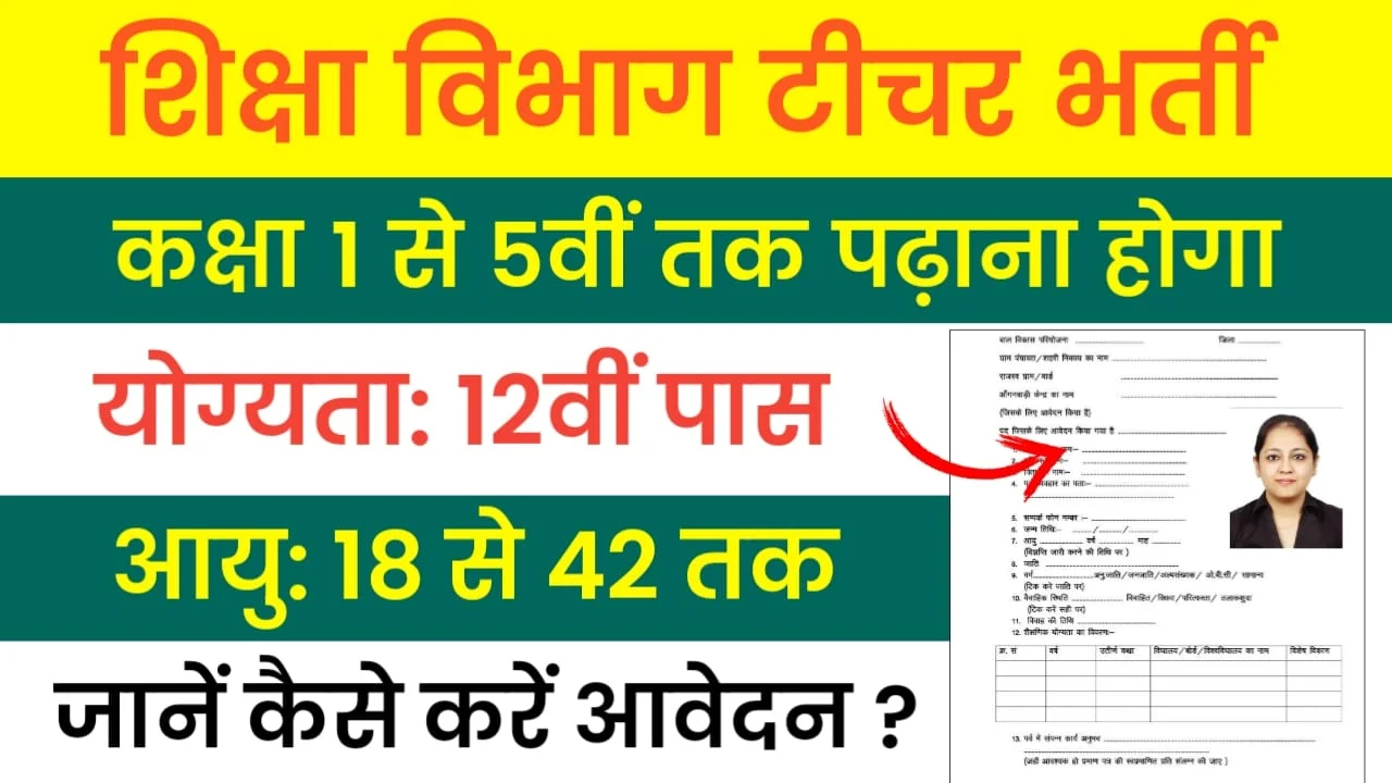 JBT Teacher Vacancy 2024 : जेबीटी टीचर भर्ती का नोटिफिकेशन हुआ जारी, 12वीं पास योग्यता और 1456 पदों के साथ